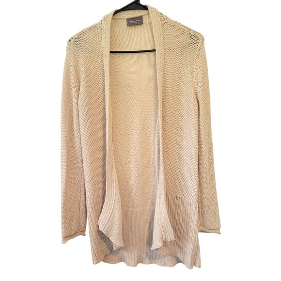 Wooden Ships Paola Buendia Beige Open Knit Cardigan Sweater Size XS/S - Picture 1 of 5